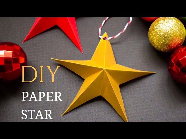 DIY One Minute Paper Star Ornaments | Easy Christmas Tree Ornaments ...