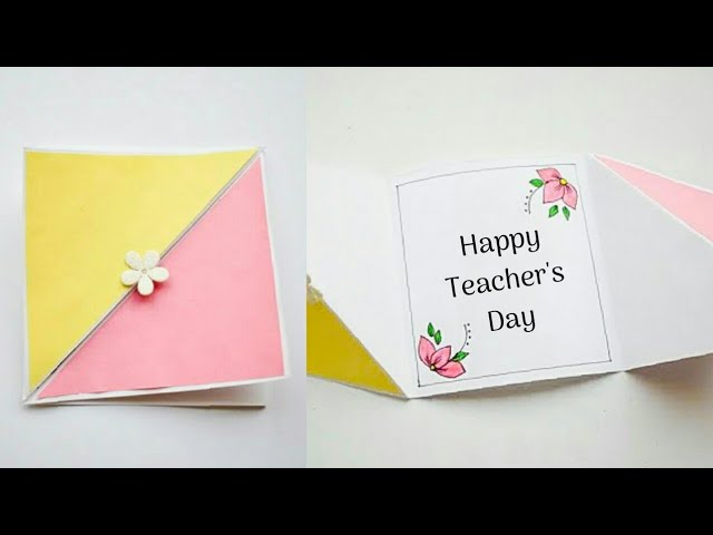 Easy Teacher's Day Card Idea | Handmade Teacher's Day Greeting Card ...