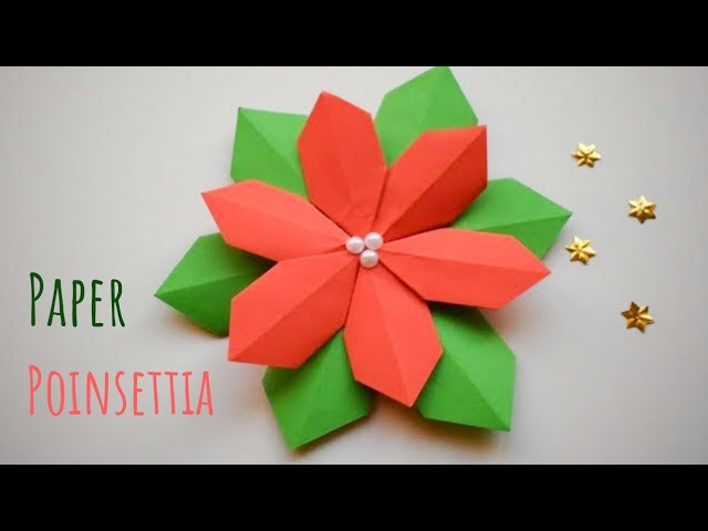 DIY Paper Poinsettia Flower How to Make Paper Poinsettia DIY Christmas Decor christmasdiy